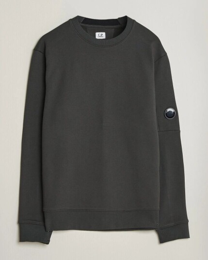 C.P. Company Diagonal Raised Fleece Lens Sweatshirt Dark Grey