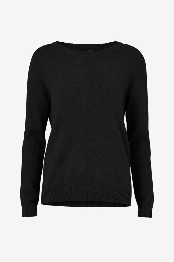 Vila Pullover viRil L/s O neck Knit Top Svart Vila Pullover viRil L/s O neck Knit Top Svart