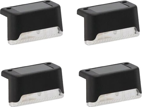 Solcellelys varmhvit LED for trapper eller rekkverk   4 pakning