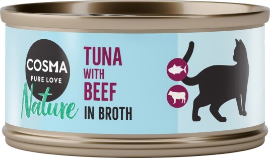 Cosma Våtfôr Nature Tunfisk Og I Kraft Okse 24 X 70 G