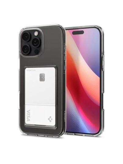 Spigen Crystal Slot iPhone 16 Pro Max Gjennomsiktig Mobildeksel med Kortholder
