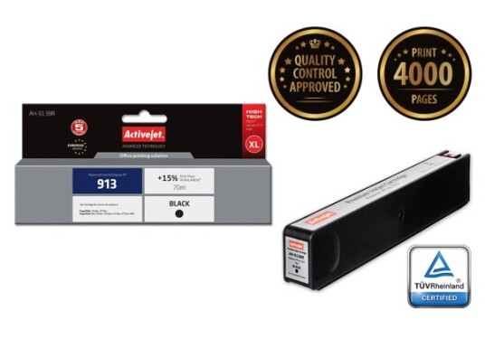 Activejet Ah-913Br Høyt (Xl) Utbytte Sort Pigmentbasert Blekk 70 Ml 1 Stykker Enkeltpakke