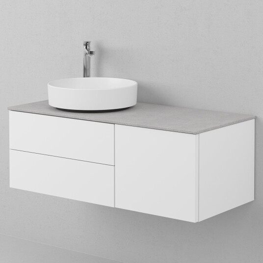 INR Iconic Nordic Rooms AIR Solid Servantskap med 2 Skuffer og 1 Dør H:35xd:45cm Premium White / 100cm Venstre