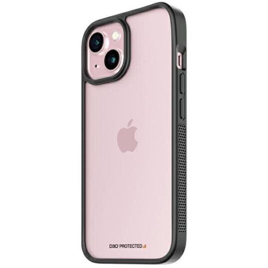 PanzerGlass ClearCase D3O Deksel for iPhone 15 - Svart Ramme, Transparent Beskyttelse