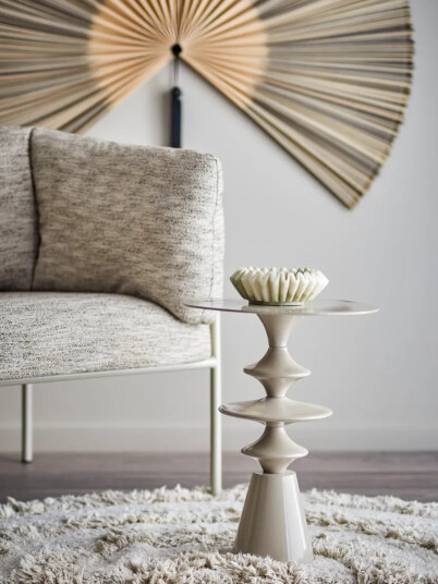 Bloomingville Samio Side Table Beige Ø 35.5 CM