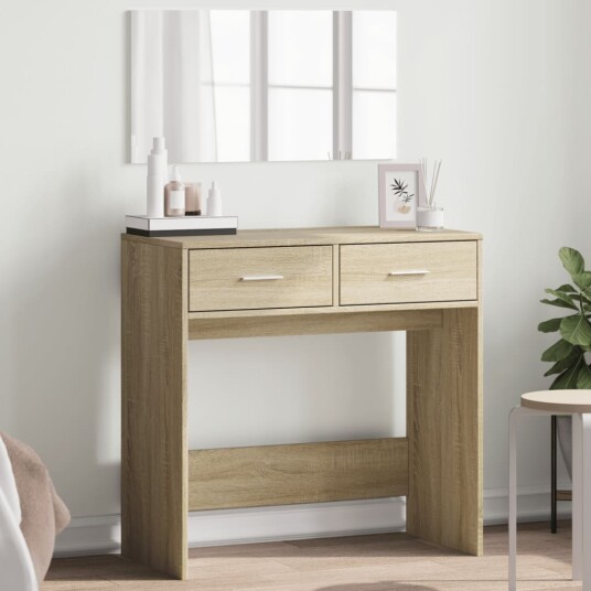 Sminkebord med speil sonoma eik 80x39x80 cm 8721012496064 Sminkebord med speil sonoma eik 80x39x80 cm 8721012496064