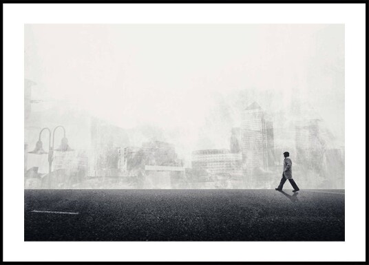Walking the Streets Poster Minimalist Urban Surreal Wall Art Plakat Plakat / 70x100cm