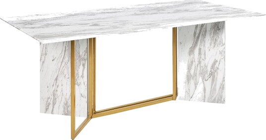 Wikwa Spisebord 100x200 cm - Hvit/Sort/Gull