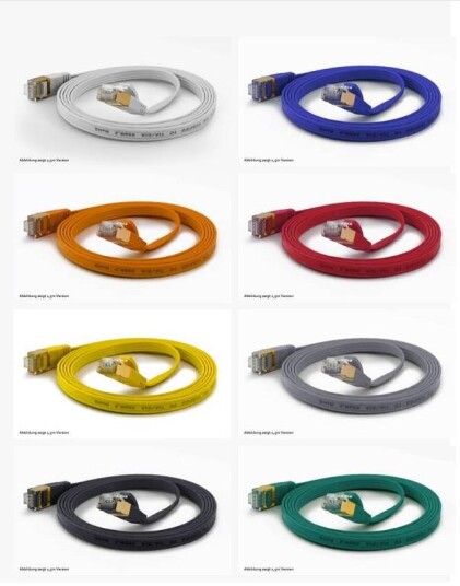 Wantec CAT6a FTP Nettverkskabel 0,50 m Hvit, Ekstra Flatt Design
