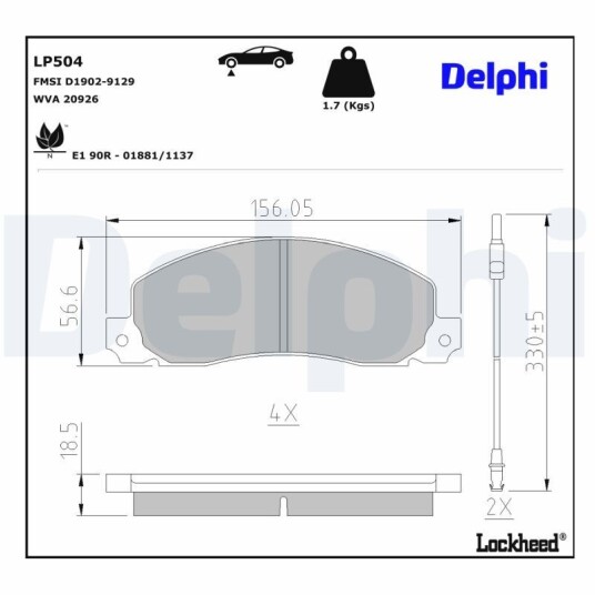 Bremseklosser DELPHI LP504