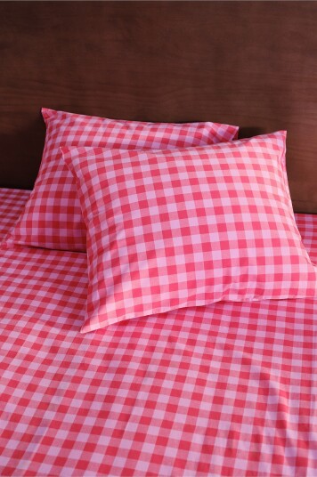 Jotex    Putetrekk 2 pakning 50x60 Cm Økologisk Rosa/ rød   LAUREN    Kjøp Putevar hos Jotex
