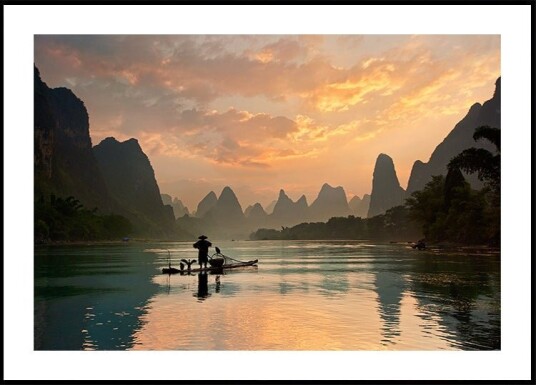 Golden Li River Poster Plakat / 40x50cm