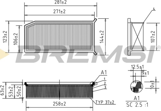 Luftfilter BREMSI FA0208 Luftfilter BREMSI FA0208
