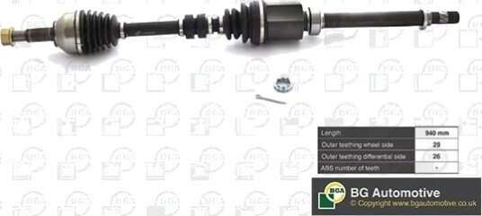BGA DS6315R Drivaksel