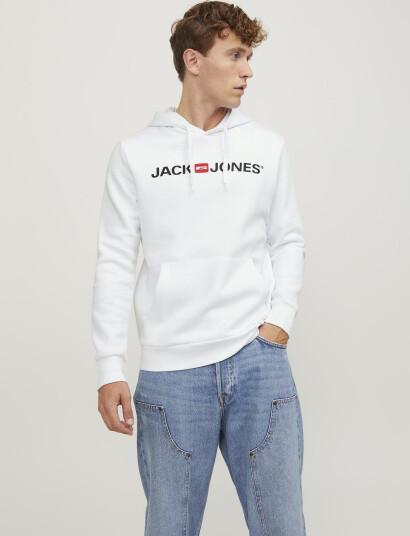Jack & Jones Jjecorp Old Logo Sweat Hood Noos - White - L