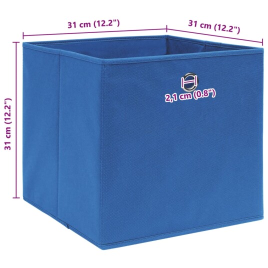 vidaXL Oppbevaringsbokser 10 stk blå 32x32x32 cm stoff vidaXL Oppbevaringsbokser 10 stk blå 32x32x32 cm stoff