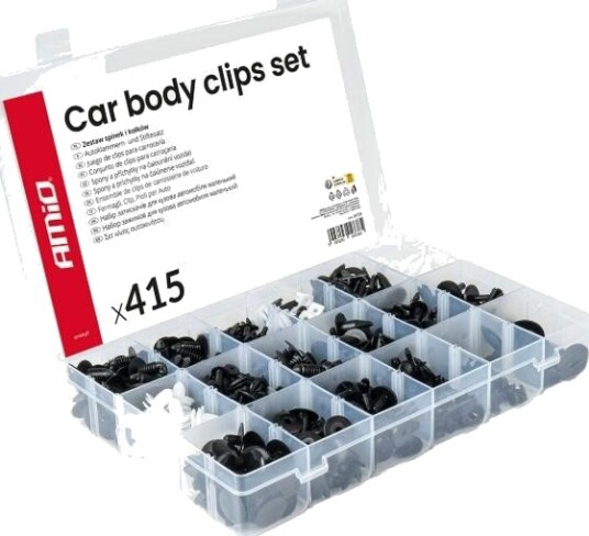 Sett Med Klips Og Karosseritapper Til Bil Stor 415 Stk Amio 04738