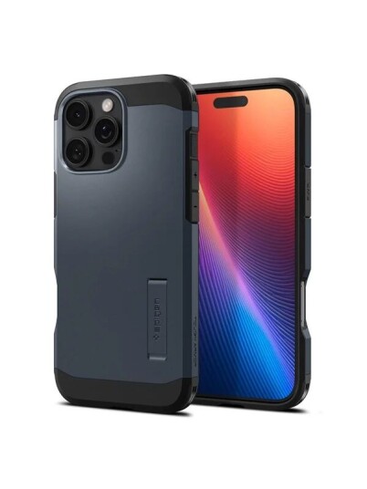 Spigen Tough Armor Mobildeksel til iPhone 16 Pro med MagSafe - Metal Slate