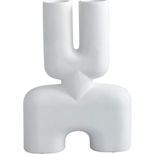 101 Copenhagen Cobra Dobbel Dekorativ Vase 47 Cm   Dekorative Assesoarer Keramikk Bone White   241031