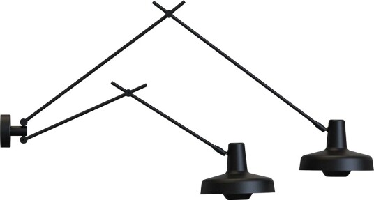 Arigato 2 LS Vegglampe 2 Justerbare Armer Sort