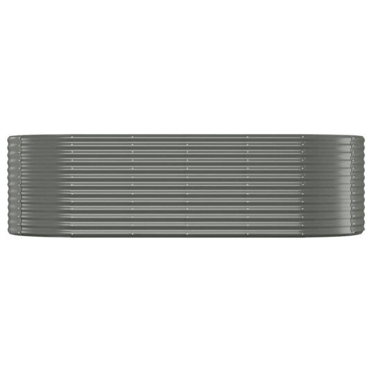 vidaXL Plantekasse pulverlakkert stål 249x100x68 cm grå