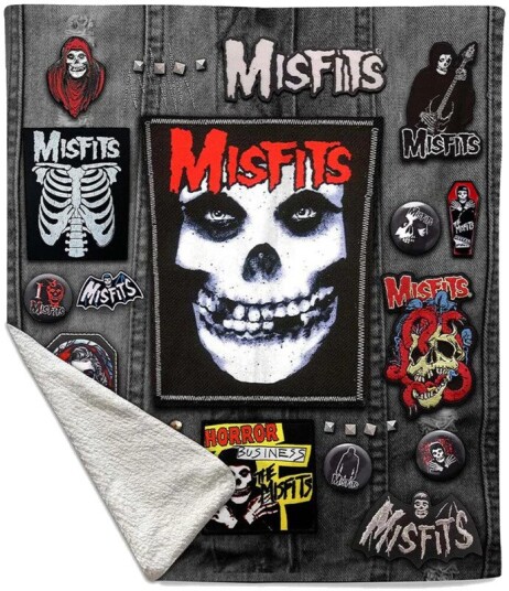 Rocksax Misfits Battle Vest Sherpa Fleece Throw 50 in x 60 in 78899319