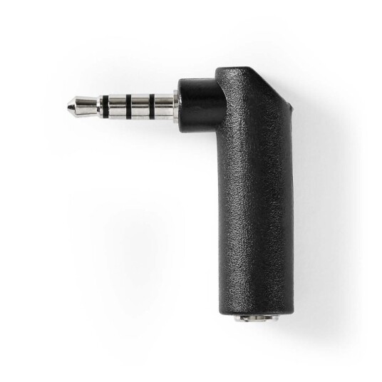 Nedis Stereo Audio Adapter | 3.5 mm Han | 3.5 mm Hun | Nikkel belagt | Vinklet 90° | Metall | Sort | 1 stk. | Boks