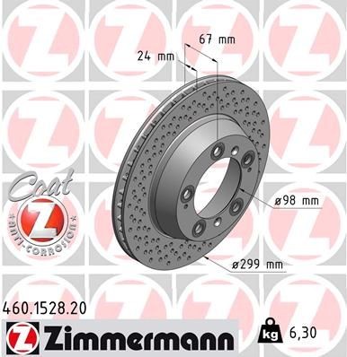 Bremseskive ZIMMERMANN 460.1528.20