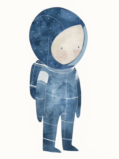 Namly Design Plakat Blå Astronaut POSTEREIUOSR