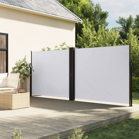 Uttrekkbar sidemarkise 180x1200 cm hvit 4004841
