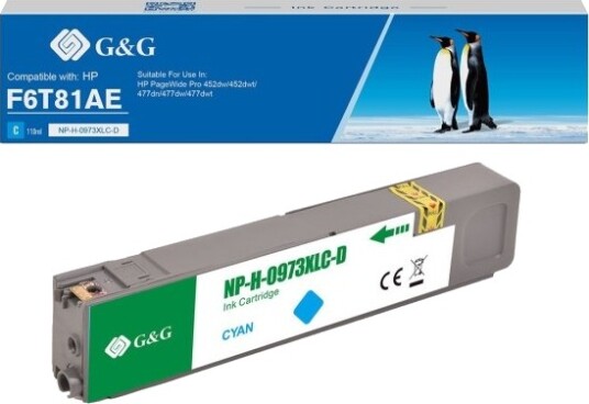 G&G Blekkpatron Kompatibel Med Hp 973X/ F6t81ae Xl Cyan
