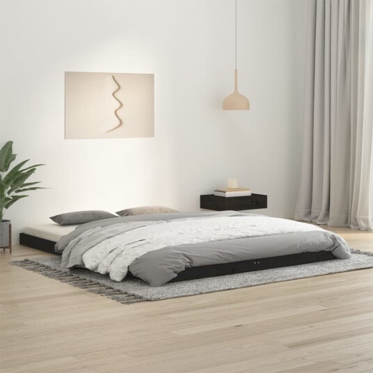 vidaXL Seniorseng svart 150x200 cm heltre furu 8720845639686