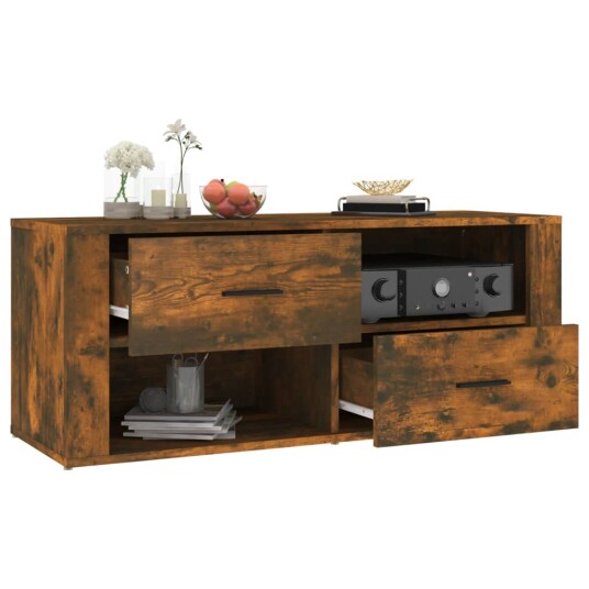 vidaXL TV-benk røkt eik 100x35x40 cm konstruert tre vidaXL TV-benk røkt eik 100x35x40 cm konstruert tre