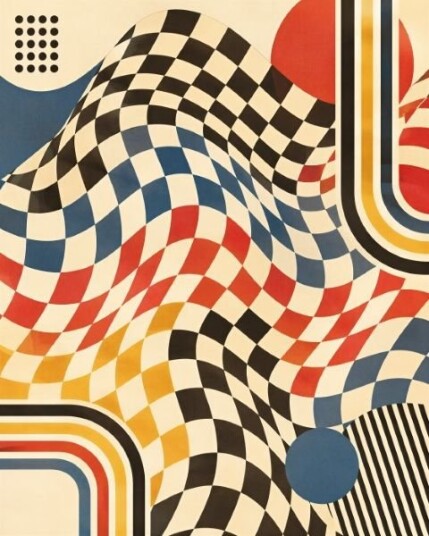 Plakat Levende Abstrakt Sjakkmønsterdesign