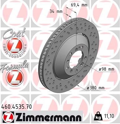 Bremseskive ZIMMERMANN 460.4535.70