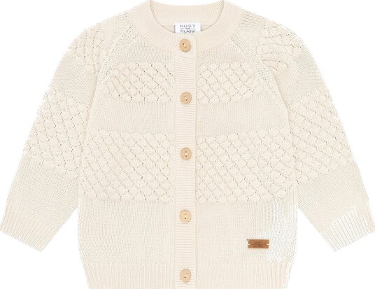 Hust and Claire Cardigan - Strikk - HcCuno - Sandskall - Hust and Claire - 4 år (104) - Cardigan Beige Hvit