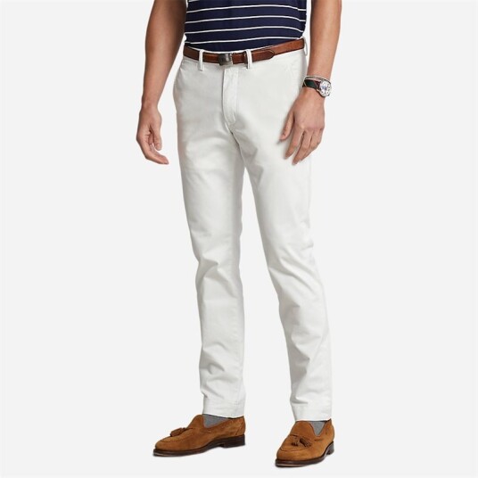 Washed Stretch Slim Fit Chino Pant Deckwash White