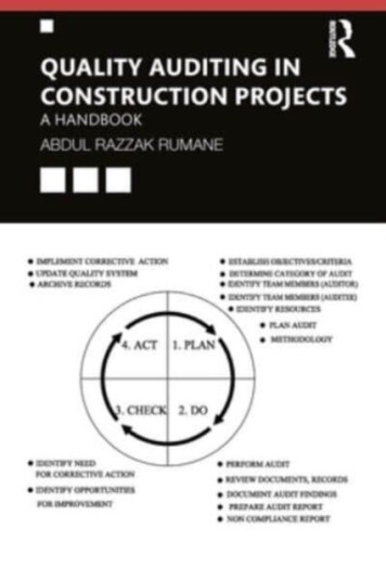 Quality Auditing In Construction Projects Av Abdul Razzak Rumane