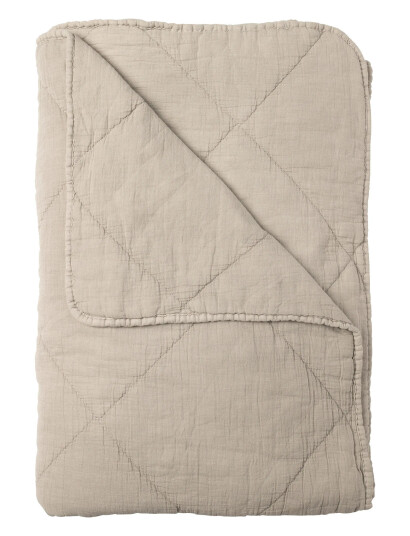 C"est Bon Bedspread, Cotton W/Linentassels - Beige - 240X260CM