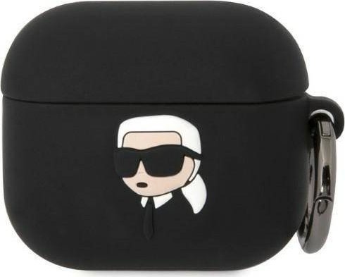 Karl Lagerfeld Kla3runikk Airpods 3 Deksel Svart/Svart Silikon Karl Head 3D