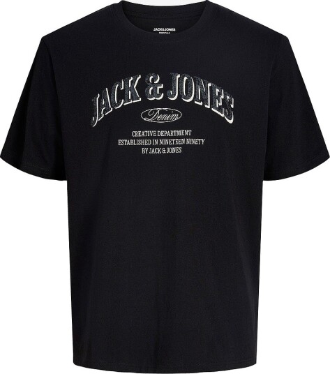Jack & Jones Plus T skjorte Jjedenver Logo Tee Ss O Neck Sn Pls Svart
