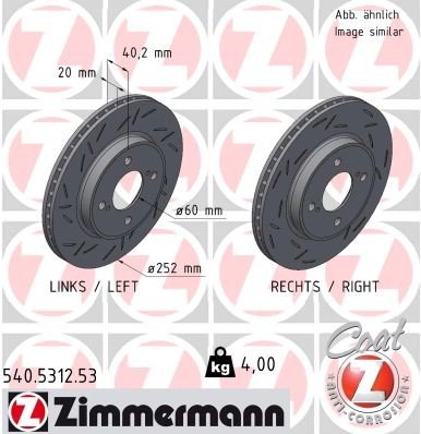 Bremseskive ZIMMERMANN 540.5312.53