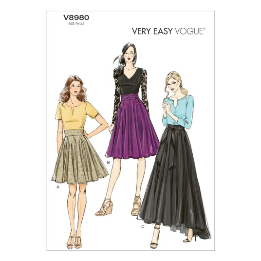 Vogue 8980 - Skjørt E5 (14-16-18-20-22)