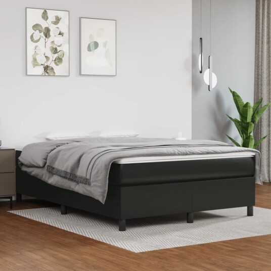  Boxspring sengeramme svart 135x190 cm Double kunstskinn