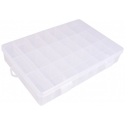 Infinity Hearts Plastboks til knapper og tilbehør Transparent 19,5x14cm 24 rom