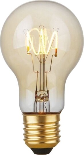 Spl E27 4,2W dimbar LED pære A60 Flex Filament 2200K gullglass 470lm Dimbar : Dimbar Kulør : Ekstra varm Spl E27 4,2W dimbar LED pære A60 Flex Filament 2200K gullglass 470lm Dimbar : Dimbar Kulør : Ekstra varm