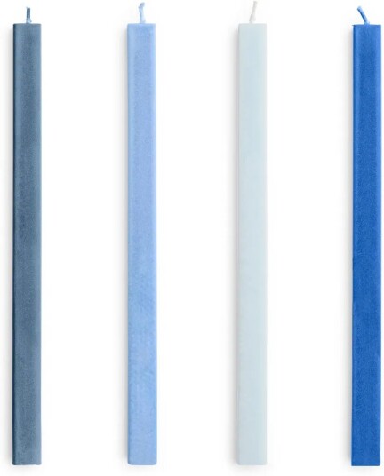 HAY Square Candle lys mix 4 pack Blues