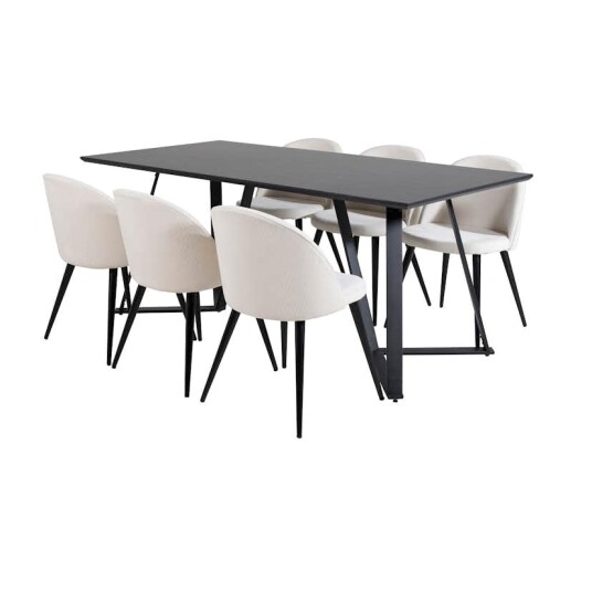 Venture Home Spisegruppe Venture Home Madde med 6 Valentina Stoler Manchester GR20220