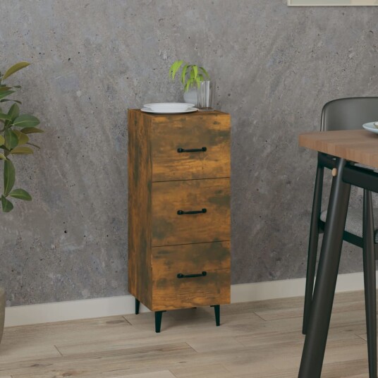 vidaXL Skjenk røkt eik 34,5x34x90 cm konstruert tre vidaXL Skjenk røkt eik 34,5x34x90 cm konstruert tre