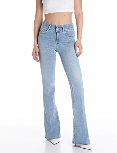 Replay Newluz Flare Trousers Flare - Blue - 29 x 32